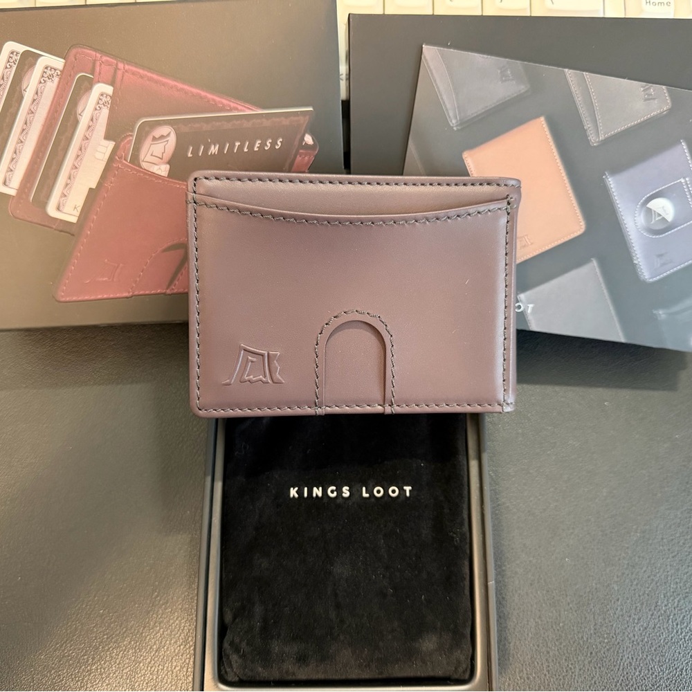 Kings Loot Money Clip/Hybrid Wallet in Berrywood Tuscan Leather NWOT